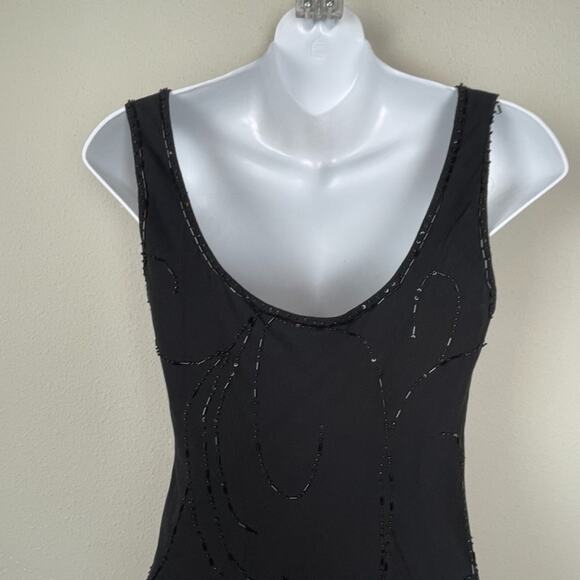 Jones New York Vintage Silk Dress 6 Beaded Y2K Vampy Fairycore Whimsigoth - Picture 5 of 12